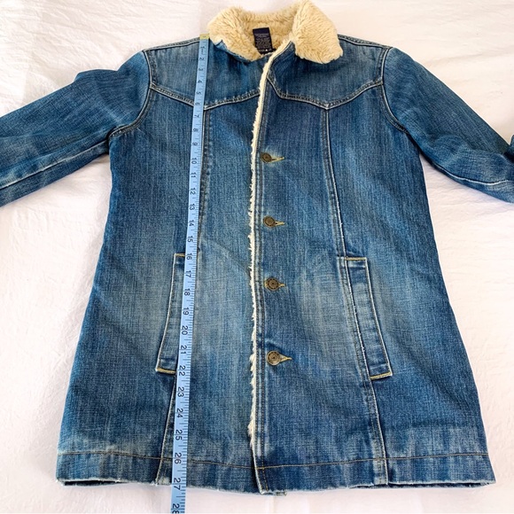 Y2K Earl Jean sherpa jacket Gilmore Girls style vintage denim jacket, size small - Picture 8 of 12